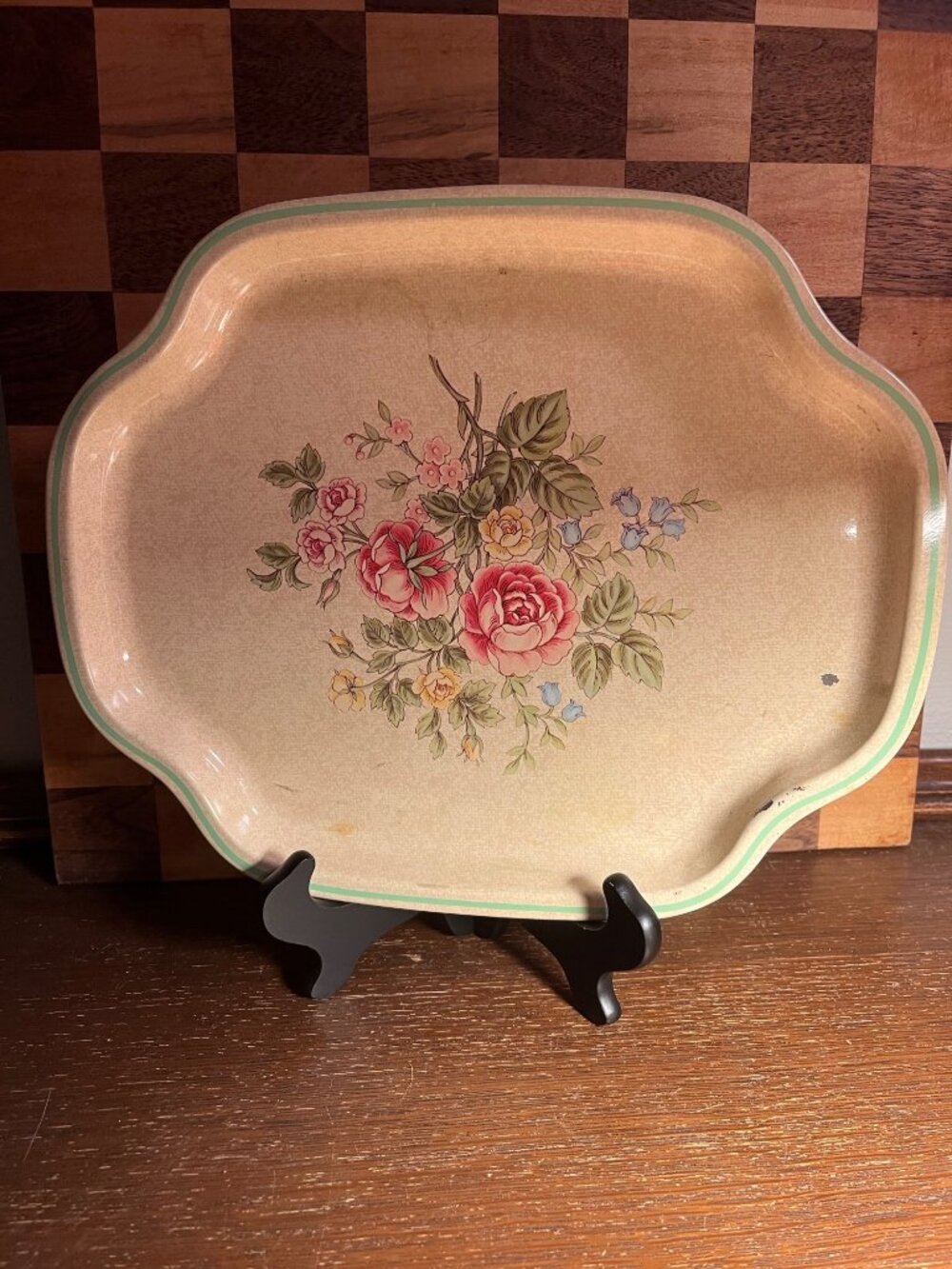 Avon Rose Design Tray Made in England A939, shows wear